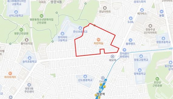 서울 도봉구 쌍문동 81번지 일대 위치도. 도봉구 제공