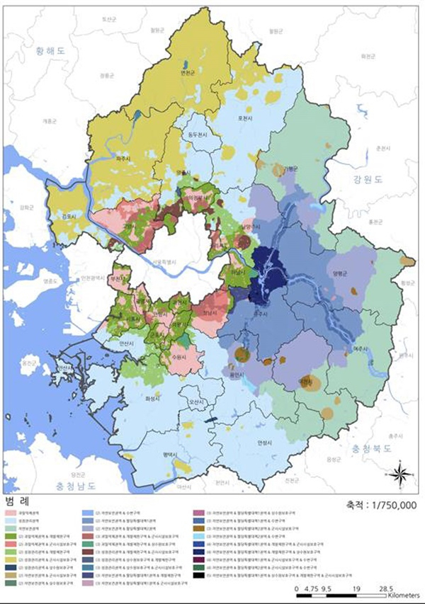 경기도가 발간한 ‘경기도 규제지도’의 권역별 규제 현황. 사진 제공=경기도