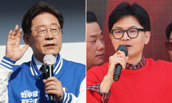 이재명 더불어민주당 대표(왼쪽), 한동훈 국민의힘 비상대책위원장. 연합뉴스