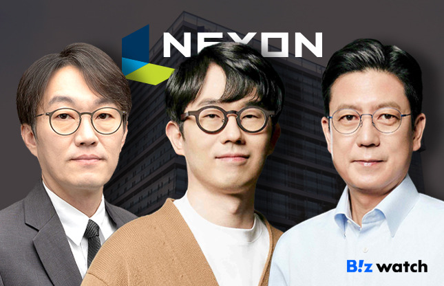 사진 왼쪽부터 넥슨 이정헌 대표, 넥슨코리아 강대현, 김정욱 공동대표/그래픽=비즈워치