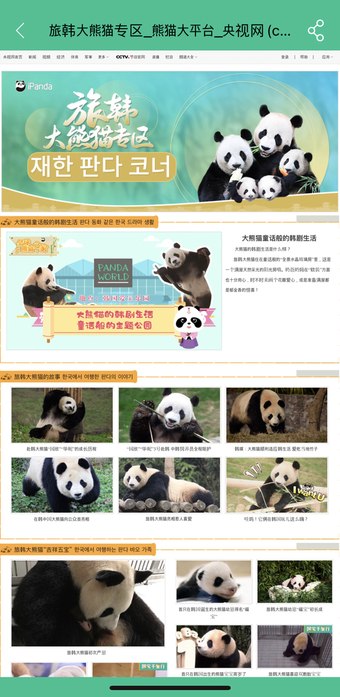 아이판다 중국어 버전 애플리케이션 메인 화면