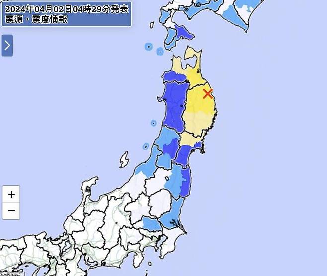 일본 이와테현에 규모 6.1 지진. /연합뉴스