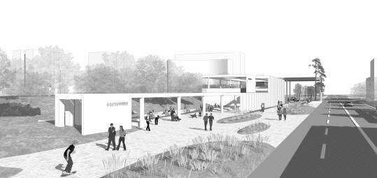 유성 온천문화체험관 건립 설계공모에 선정된 ㈜에이에이피에이 건축사무소의 제출작. 대전 유성구 제공