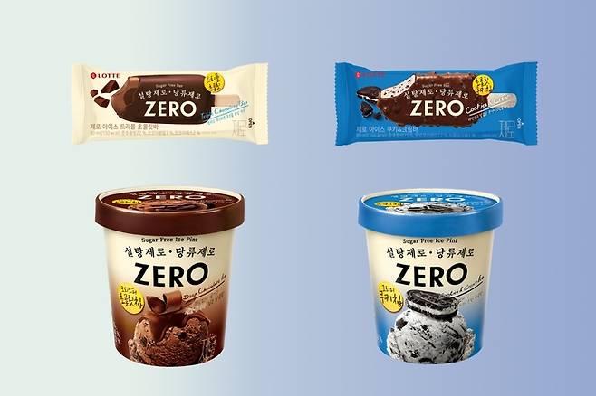 롯데웰푸드 제로 아이스크림 4종. <사진 제공=롯데웰푸드>