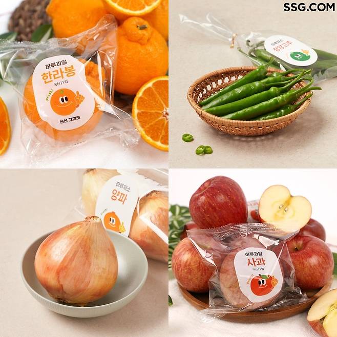 SSG닷컴의 1~2인 가구 위한 소포장 신선식품 ‘하루’ 상품 예시 / 사진=SSG닷컴