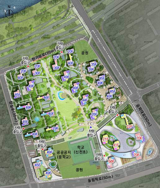 잠실주공5단지아파트 배치도[사진=서울시 제공]