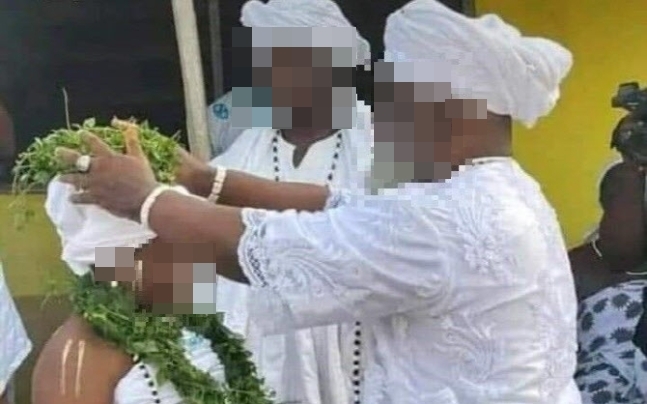 가나에서 63세 남성과 12세 소녀가 결혼해 대중들의 공분을 사고 있다. [사진출처 = X 캡처]