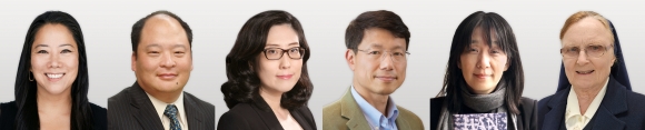 혜란 다윈(왼쪽 부터)·故 남세우·이수인·피터 박·한강·제라딘 라이언 연합뉴스