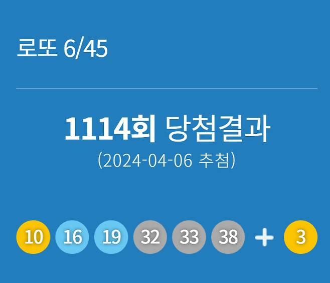 1114회 로또 당첨번호조회 동행복권