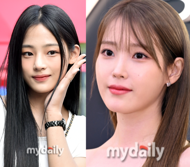 뉴진스 민지(왼쪽), 아이유 / 마이데일리
