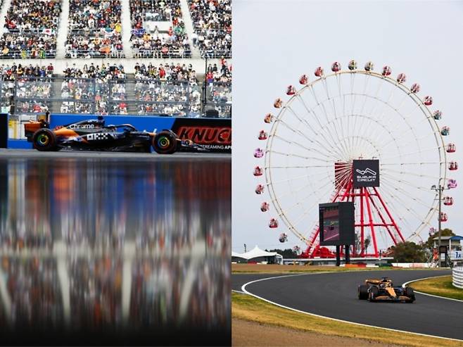 2024 F1 일본 그랑프리 트랙을 달리고 있는 뷰즈 X 맥라렌 ‘드리븐 바이 체인지(Driven by Change)’ 리버리/사진제공=뷰즈X 맥라렌 포뮬라 1 팀 "드리븐 바이 체인지(Driven by Change)