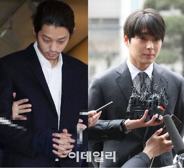 가수 정준영(왼쪽)과 최종훈.(사진=이데일리 DB)