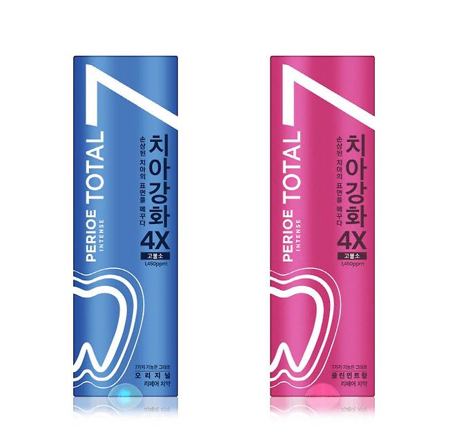 LG생활건강의 고불소 치약 ‘페리오 토탈7 인텐스 리페어 치약’. (사진=LG생활건강)