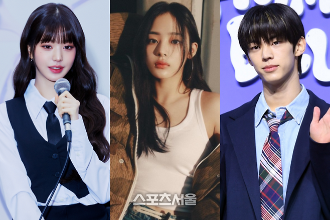 아이브 장원영(왼쪽부터), 뉴진스 민지, 투어스 도훈. 사진 | 스포츠서울유, 에스콰이어, 스타쉽
