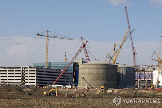 삼성전자가 미국 텍사스주 테일러에 건설 중인 반도체 제조 공장.EPA연합뉴스