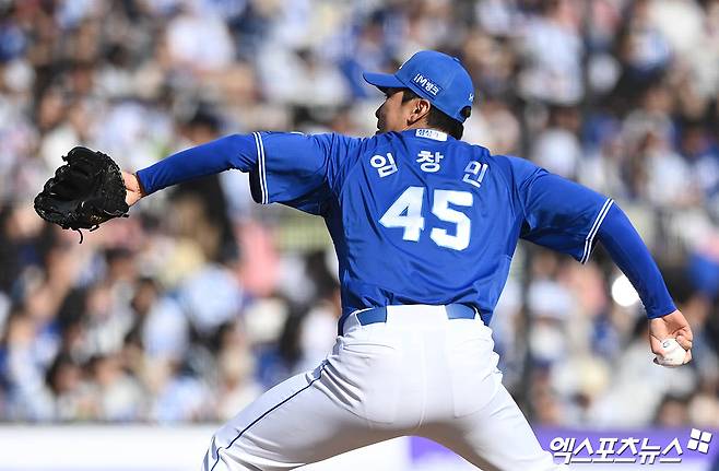 임창민은 9일 사직구장에서 열린 '2024 신한 SOL Bank KBO 리그' 롯데 자이언츠와 주중 3차전 첫 경기에서 8회말 팀의 세 번쨰 투수로 등판해 1이닝 무실점 투구로 팀 승리에 힘을 보탰다. 엑스포츠뉴스 DB