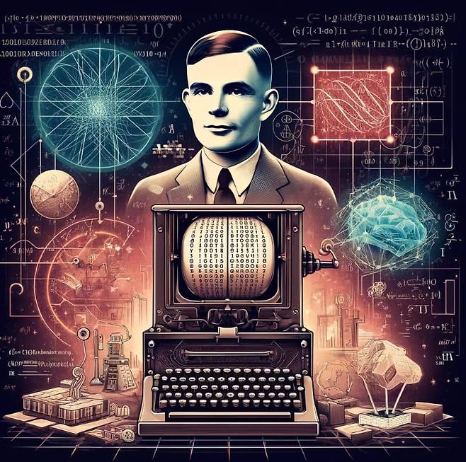앨런 튜링은 컴퓨터과학의 아버지다. 컴퓨터과학계의 노벨상이라 불리는 '튜링상'은 그의 이름을 따서 만들어졌다./일러스트=챗GPT 달리3