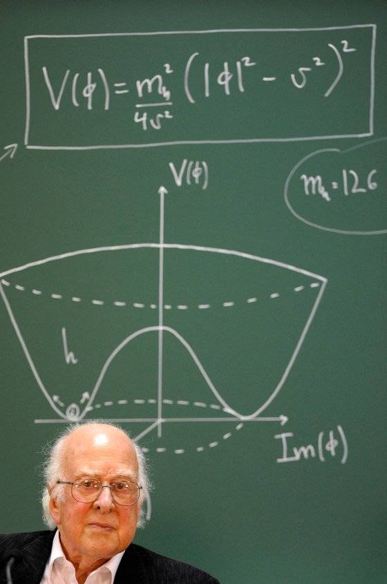 2013년 10월 24일 한 강의실에서 촬영된 피터 힉스 교수. AFP=연합뉴스