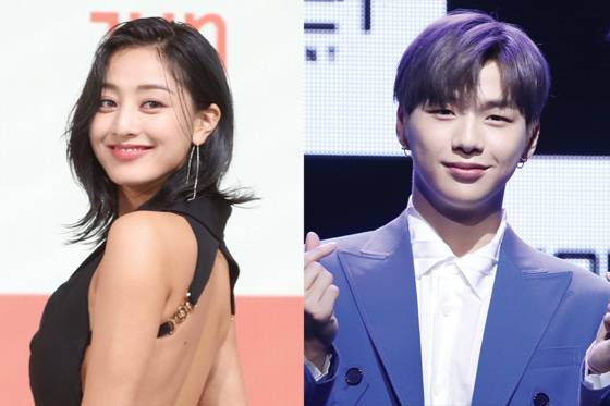 Jihyo of girl group Twice, left, and singer Kang Daniel [NEWS1, YONHAP]