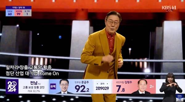 ▲ 랩배틀 콘셉트의 KBS 개표방송 갈무리
