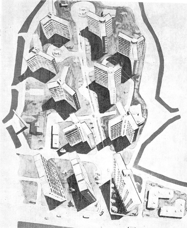 마포주공아파트 조감도. 출처 ‘주택’ 제7호(1961년 12월) 화보. 마티 제공