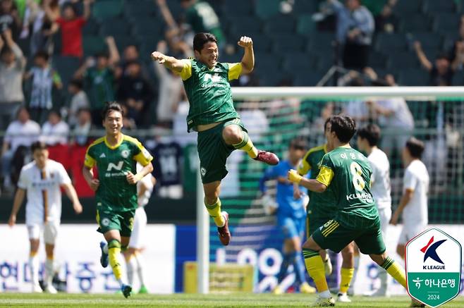 이재익의 골 세리머니. 사진=프로축구연맹