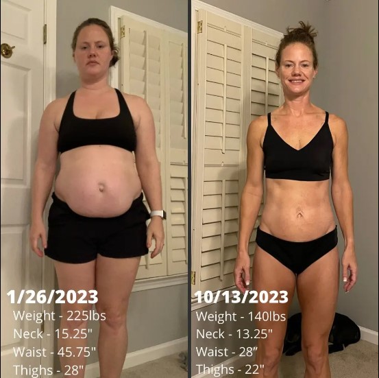 1년 3개월 전만 해도 100kg을 넘겼던 한 여성이 생활습관을 바꾸면서 체중 감량에 성공한 사례가 알려지면서 화제가 되고 있다. [사진=미국 뉴욕 일간 뉴욕포스트 보도 캡처]