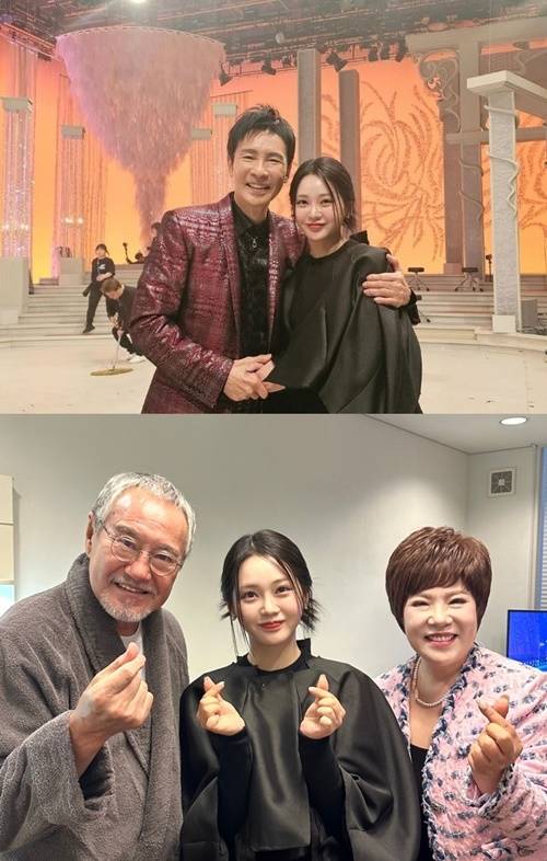 가수 홍지윤이 한국과 일본 가요계 전설들과 만나 뜻깊은 시간을 보냈다. 사진=홍지윤 SNS