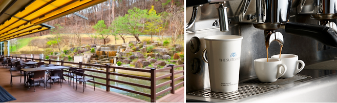 라 카페 옆 인공 폭포 / 사진=스위트호텔 남원