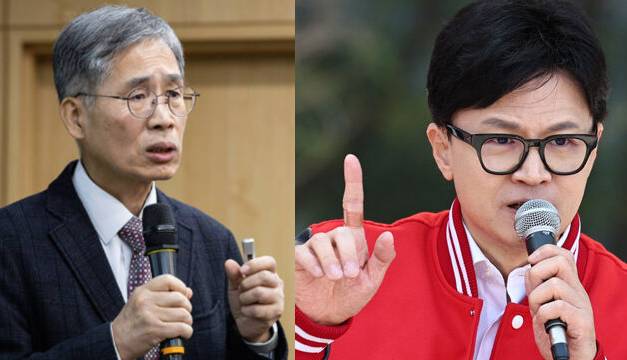 (왼쪽부터) 신평 변호사. 한동훈 국민의힘 전 비상대책위원장(뉴스1)