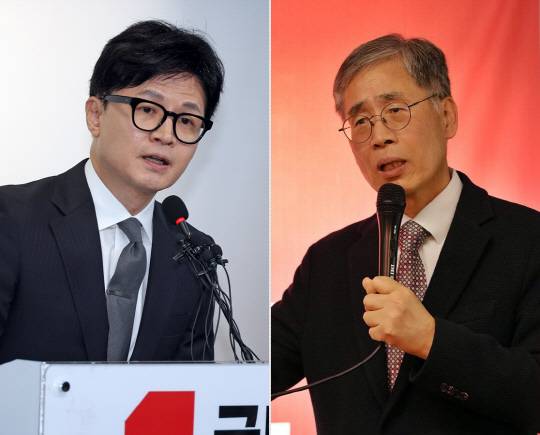 왼쪽부터 한동훈 전 국민의힘 비상대책위원장, 신평 변호사.<연합뉴스 사진·신평 변호사 페이스북 사진 갈무리>