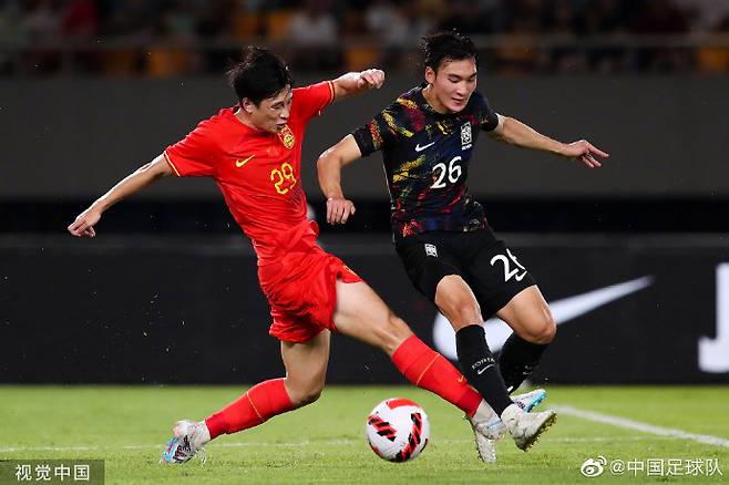 중국 올림픽대표팀, 사진=중국 축구 국가대표팀 공식 SNS