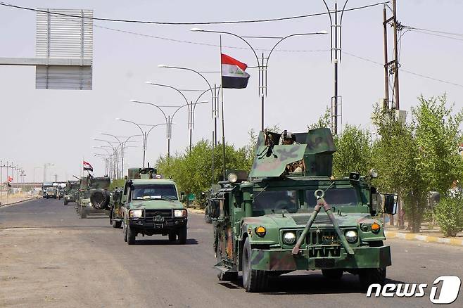 이라크 군용 차량이 북동부 키르쿠크에서 이동 중이다. 2023.09.05. ⓒ AFP=뉴스1 ⓒ News1 정윤영 기자(사진은 기사 내용과 무관함) / 뉴스1 ⓒ News1
