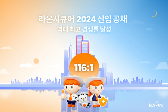 라온시큐어의 2024 신입 공채 경쟁률은 116대 1을 기록했다. (사진=라온시큐어)