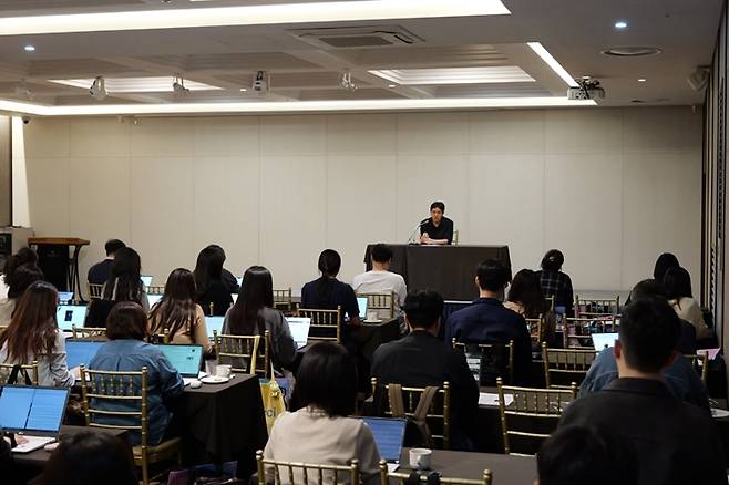 22일 오후 서울 마포구 아만티 호텔에서 열린 블래스트 이성구 대표 기자간담회 모습. 블래스트 제공
