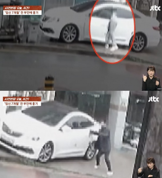 지난달 JTBC에서 보도된 해당 사건 CCTV 영상 일부. A씨가 B씨 미용실 앞에 자신의 차량을 세워둔 후 흉기를 챙겨 B씨 가게로 들어갔다. 이후 현장을 빠져나온 A씨는 차량을 타고 도주했다./사진=JTBC 사건반장