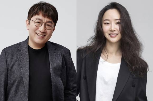 방시혁 하이브 이사회 의장, 민희진 어도어 대표.  하이브 제공