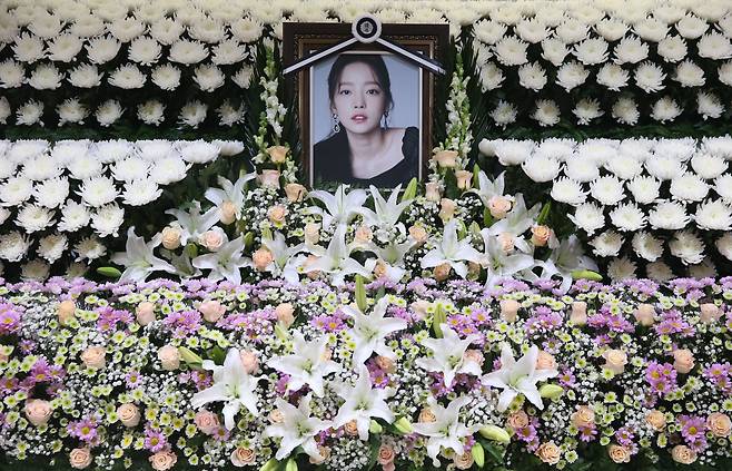 2019년 11월 당시 서울 서초구 가톨릭대 서울성모병원 장례식장에 마련된 가수 구하라씨의 빈소[연합]