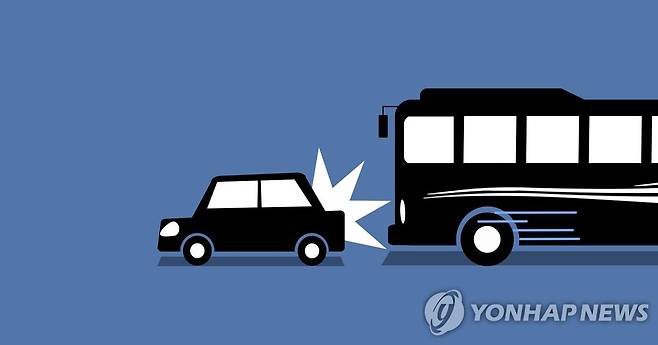 관광버스 - 승용차 추돌사고 (PG) [권도윤 제작] 일러스트