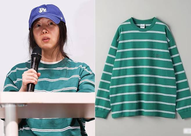 민희진 대표가 기자회견 당시 착용했던 맨투맨 티셔츠. /연합뉴스, 캘리포니아 제너럴 스토어 공식 홈페이지