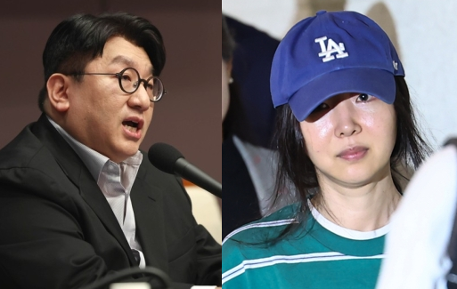 방시혁 하이브 의장, 민희진 어도어 대표. (출처=연합뉴스)