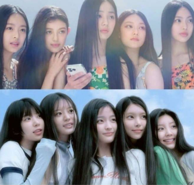 뉴진스(위)와 아일릿(아래)