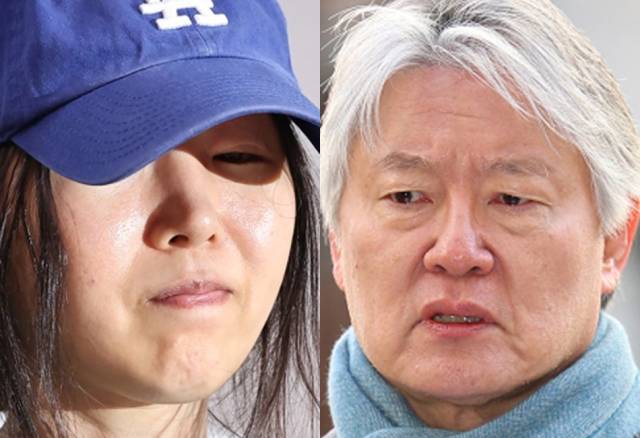 민희진(왼쪽) 어도어 대표와 노환규 전 대한의사협회장. 연합뉴스