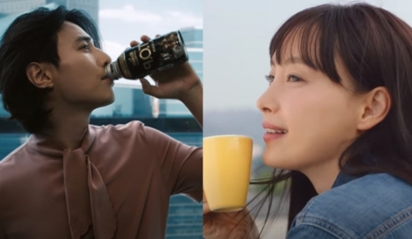 동서식품 커피 맥심 T.O.P(왼쪽), 모카골드 광고영상 캡처