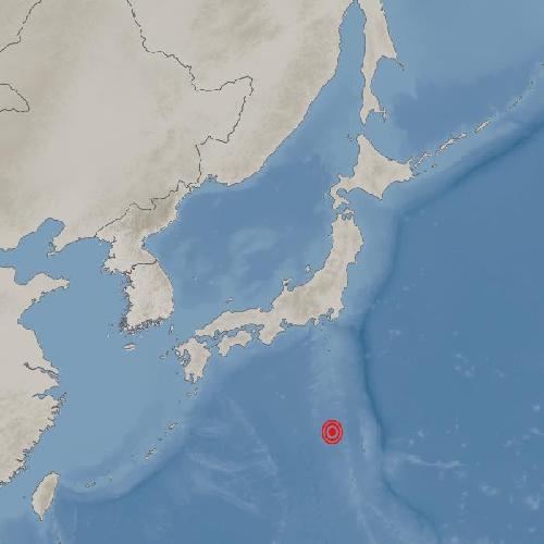▲ 27일 일본 오가사와라(小笠原) 제도 바다에서  규모 6.9 지진이 발생했다. 기상청 제공