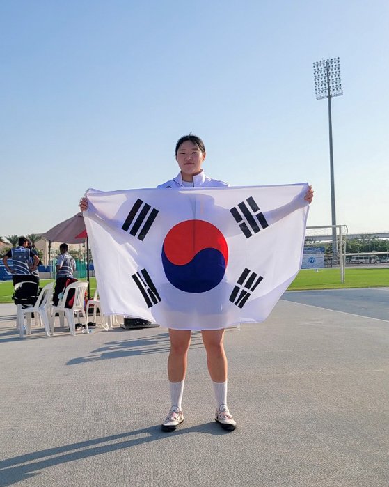 아시아주니어육상선수권 여자 해먼던지기에서 동메달을 따낸 김태희. 사진 대한육상연맹