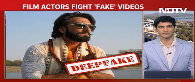 인도 발리우드 스타 란비르 카푸르가 자신을 도용한 딥페이크 영상을 두고 법적 대응에 나섰다. NDTV 유튜브 갈무리