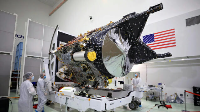미 우주항공국이 2억 2천km 떨어진 프시케 탐사선의 대용량 데이터 전송 실험에 성공했다.(이미지=나사)