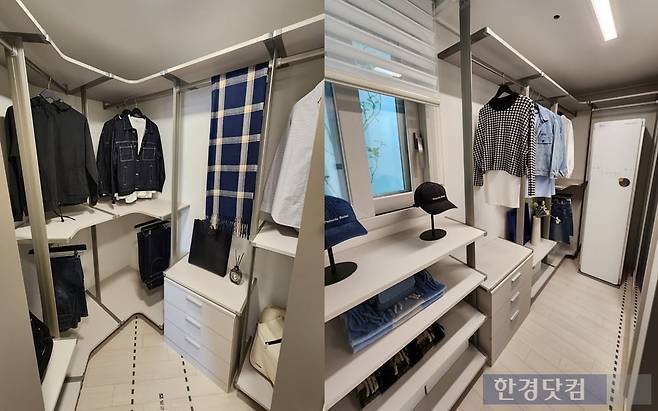 여주역자이 헤리티지 전용 59㎡B 유니트에 마련된 2개 드레스룸 모습. 사진=오세성 한경닷컴 기자