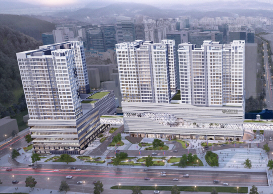 롯데쇼핑이 추진하고 있는 서울 마포구 디지털미디어시티(DMC) 부지 개발사업 조감도. 롯데쇼핑은 지난 2월 29일 마포구청에 ‘상암 DMC 복합쇼핑몰 지구단위계획 및 세부 개발계획 결정(변경) 제안서’를 제출했다.